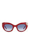 Carolina Herrera Women's Sunglasses with Red Plastic Frame and Blue Gradient Lens HER 0215/S C9A/08