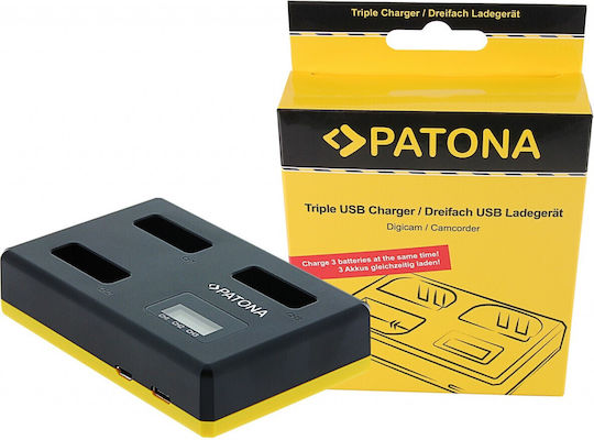 Patona Triplu Încărcător de baterii Compatibil cu Canon