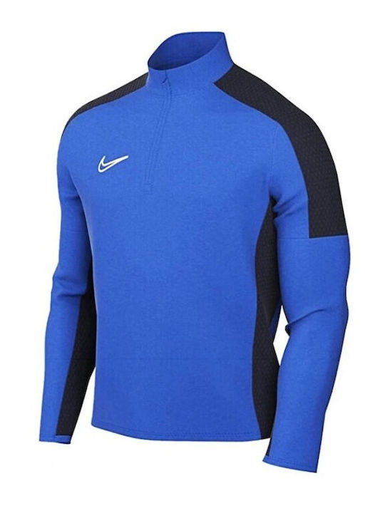 Nike Men's Athletic Long Sleeve Blouse Dri-Fit with Zipper Blue