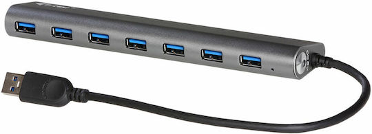 i-tec USB Hub 7 Ports USB 3.2 with USB-A Connecting to a Computer Gray