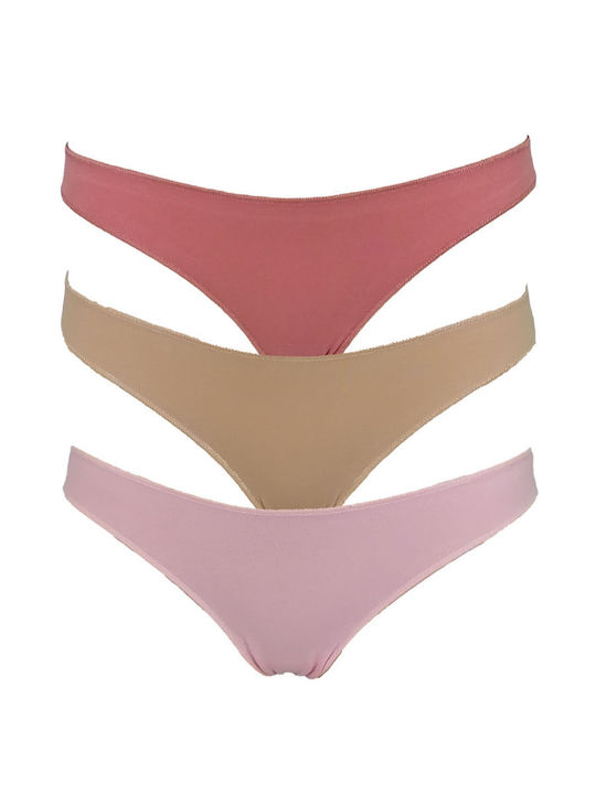 Γυναικεία Slip 3Pack χωρίς Ραφές Apple, Dark Skin, Rose