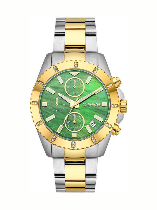 Breeze Women's Watch Chronograph with Silver Metal Bracelet