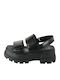 Women's Flat Sandals in Black Color