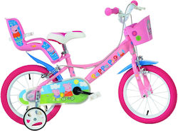 Dino Bikes Peppa Pig 14" Kids Bicycle City Pink