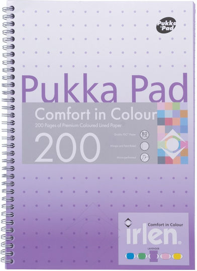 Pukka Pad Σπιράλ Τετράδιο Ριγέ Α4 200 Φύλλων Μωβ
