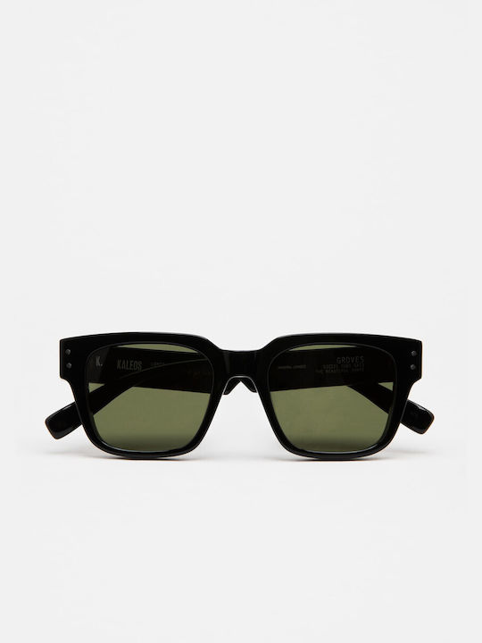 Kaleos Sonnenbrillen mit Schwarz Rahmen und Grün Linse Groves 1