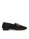 Leather Women's Moccasins in Black Color