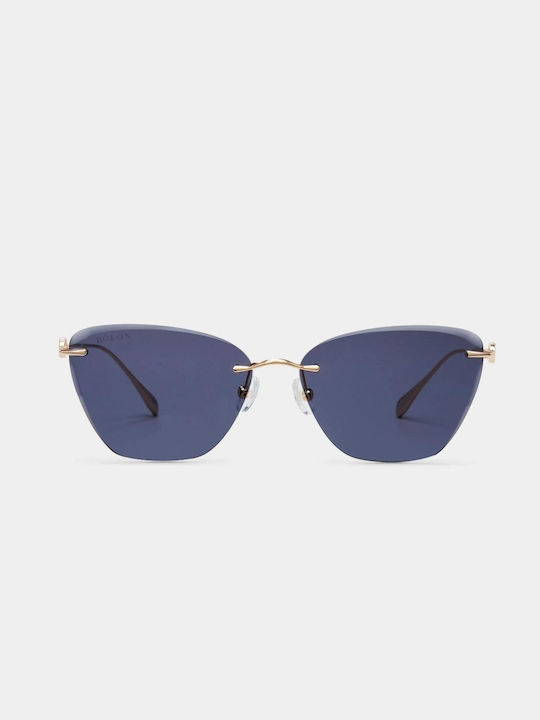 Bolon Sunglasses with Gold Metal Frame and Blue Lens BL7197A60