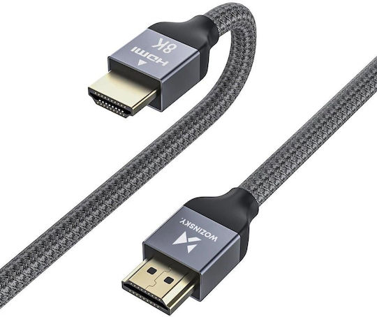 Wozinsky HDMI 2.1 Ultra High Speed 48Gbps 4K 120Hz HDR VRR Cable HDMI Male - HDMI Male 1m Gray