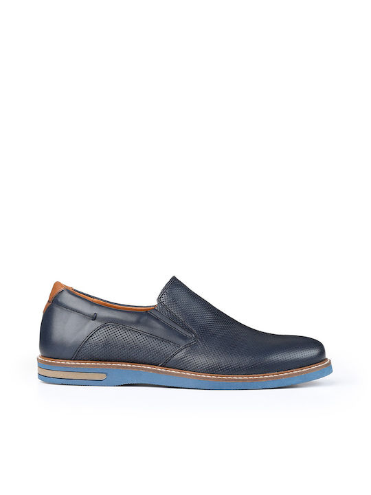 Antonio Shoes Men's Leather Slip-Ons Blue
