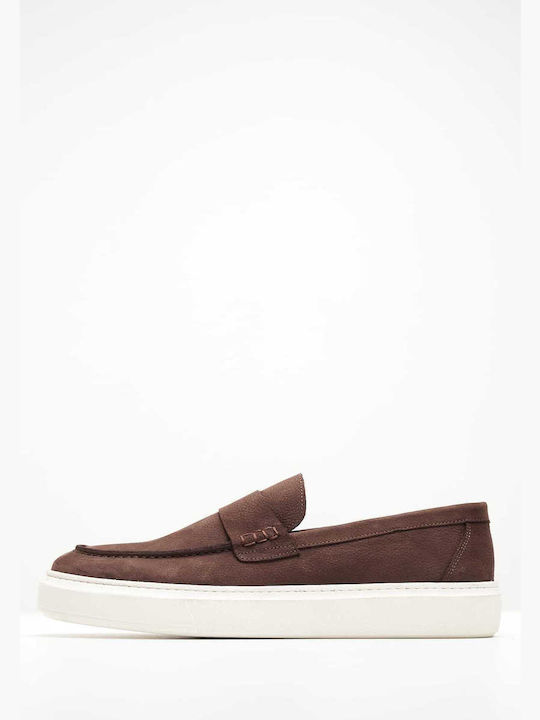 Philippe Lang Men's Leather Moccasins Brown