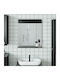vidaXL Oglindă de Baie din Lemn Masiv cu Raft 60x12cm Negru