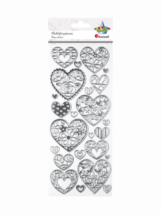 Titanum Χριστουγεννιάτικα Aufkleber für die Wand mit Design Herzen 10x24cm. 24Stück