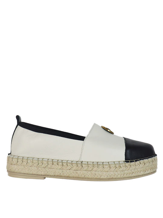 Komis & Komis Women's Piele Espadrilles Alb