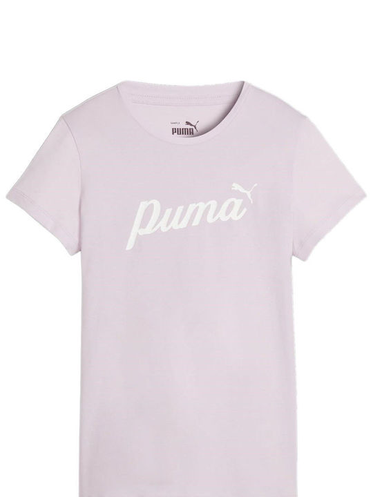 Puma Γυναικεία Καλοκαιρινή Μπλούζα Κοντομάνικη Λιλά