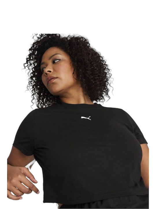 Puma Women's Athletic Crop Top Short Sleeve Black