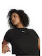 Puma Women's Athletic Crop Top Short Sleeve Black