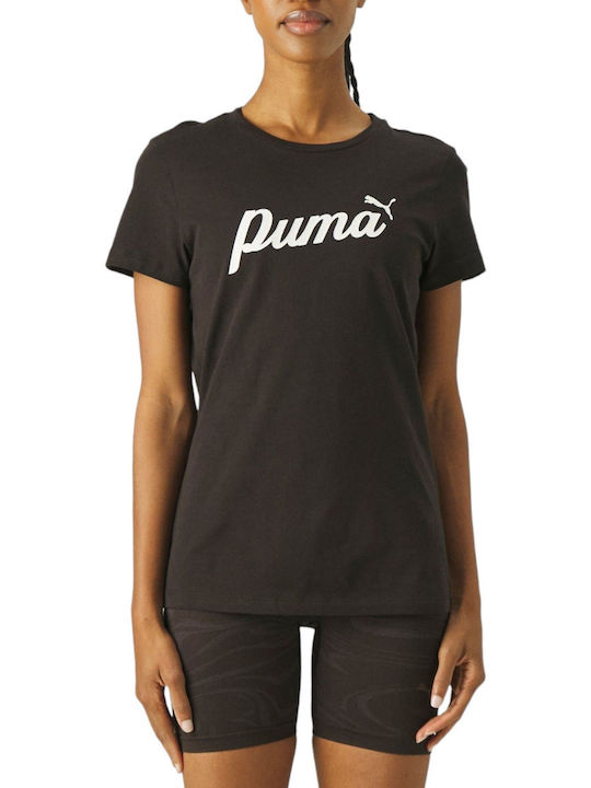 Puma Women's Athletic Blouse Short Sleeve Black
