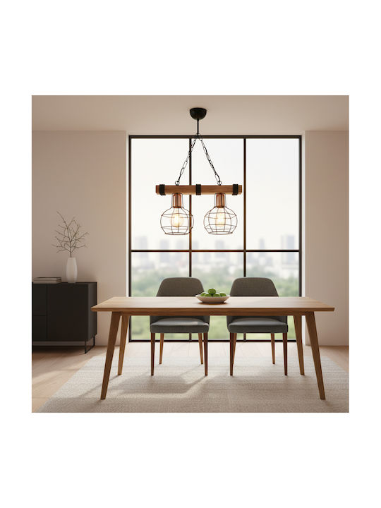 Pakketo Pwl1033 Pendant Light Black Boho with Rope for Socket E27 40x15x60cm