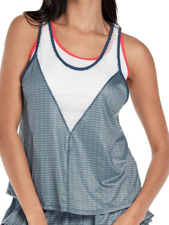 Lucky In Love Women's Athletic Blouse Sleeveless Fast Drying Gray