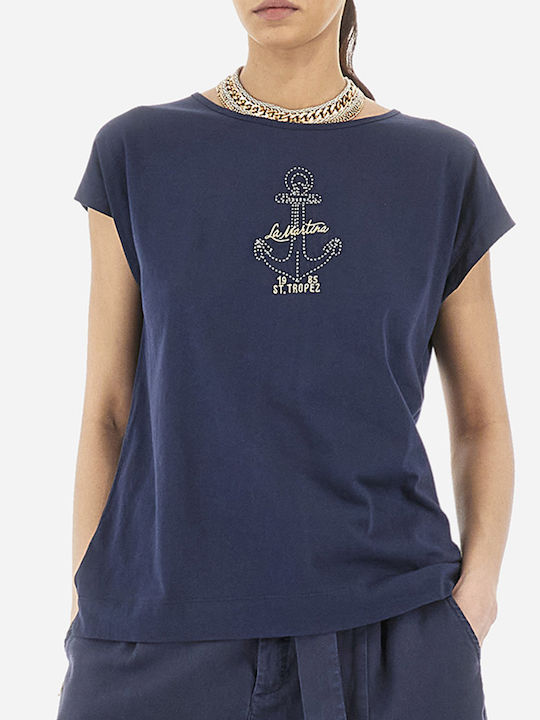 La Martina Damen T-shirt Marineblau