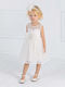 Designer's Cat White Baptism Dress made of Tulle