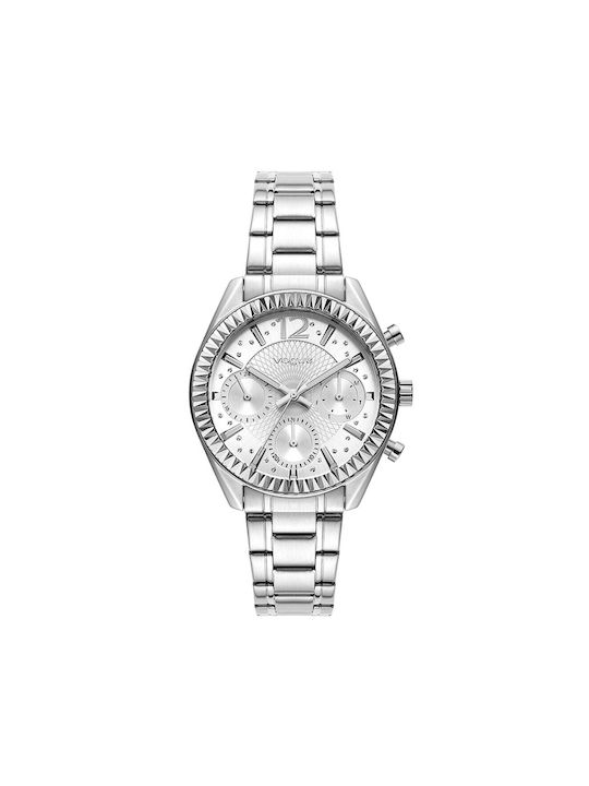 Vogue Happy Sport Multifunction Watch with Silver Metal Bracelet