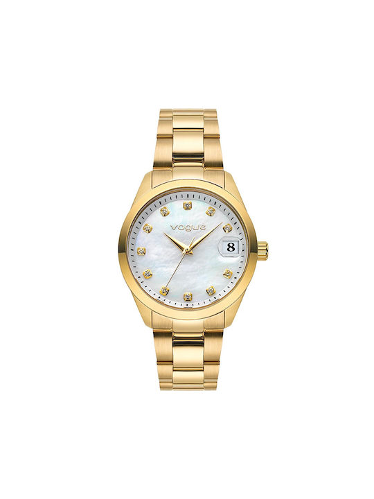 Vogue Uhr mit Gold Metallarmband