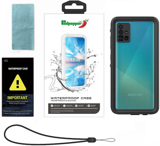 Redpepper Ip68 С пълно покритие (360°) 2мм Водоустойчив Черен (Galaxy A51)