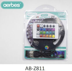 Aerbes Bandă LED cu lumină RGB 2m