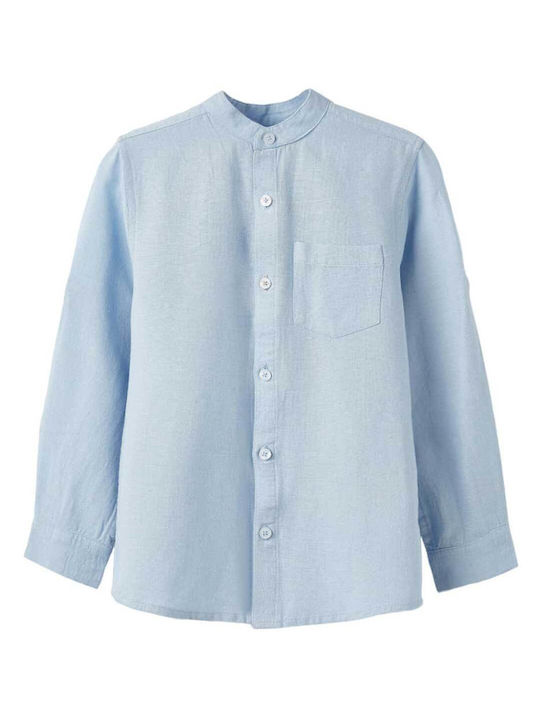 Zippy Kids Polka Dot Linen Shirt Light Blue