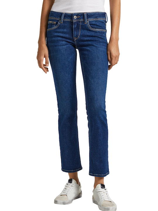Pepe Jeans Γυναικείο Υφασμάτινο Παντελόνι σε Slim Εφαρμογή Μπλε