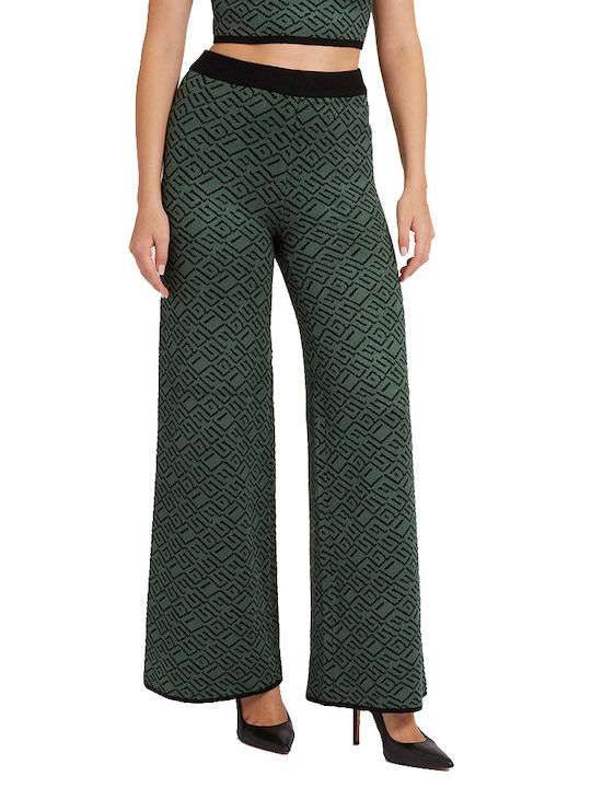 Guess Women's High-waisted Fabric Trousers with Elastic Black