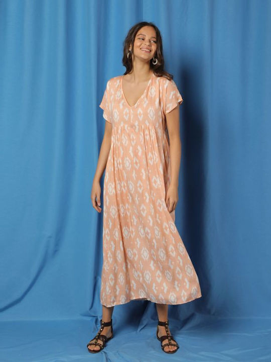 Achilleas Accessories Summer Midi Dress Pink