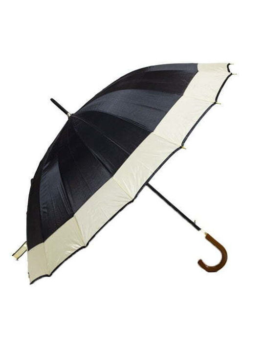 Automatic Umbrella with Walking Stick Navy Blue