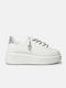 InShoes Διπλή Σόλα Flatforms Sneakers White / Silver