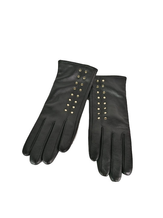 Rocco Barocco Μαύρα Γυναικεία Δερμάτινα Γάντια
