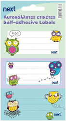 Next Owls Etichete Pentru Caiete 8.5x4cm 30 Bucăți