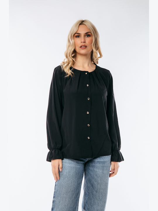 Dress Up Women's Long Sleeve Shirt Black