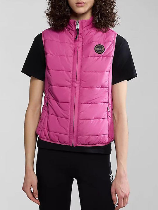 Napapijri Kurz Damen Ärmellos Puffer Jacke für Winter Rosa