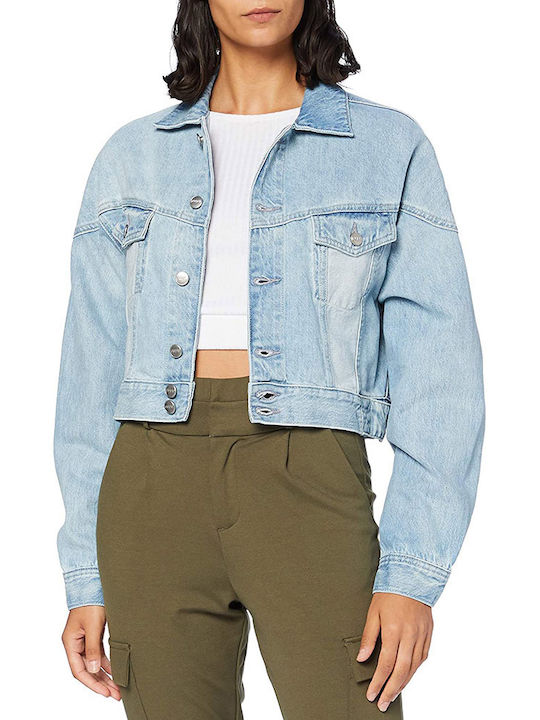 Pepe Jeans Women's Short Jean Jacket for Spring or Autumn Blue