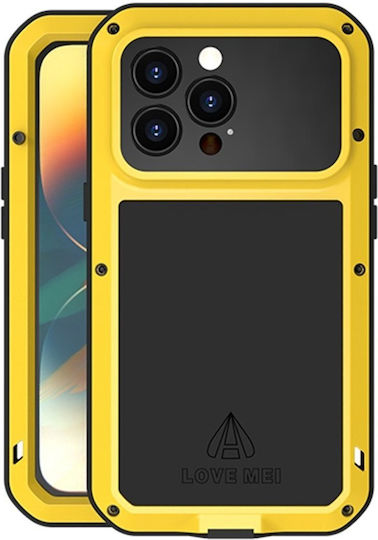Love Mei Umschlag Rückseite Metallisch Gelb (iPhone 14 ProXiaomi 14 Pro)