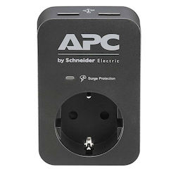 APC Φορτιστής Χωρίς Καλώδιο με 2 Θύρες USB-A Μαύρος (Essential SurgeArrest)