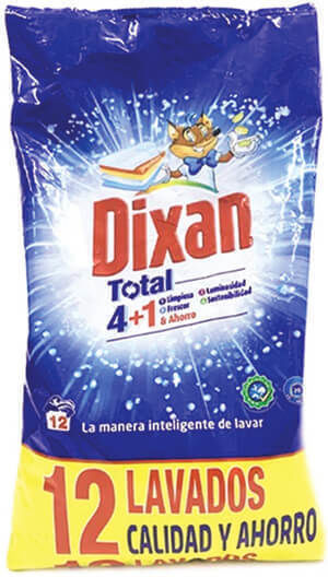 Dixan Total 4+1 Detergent pentru haine Pudră 0.594kg (12 Cupe de măsurare)