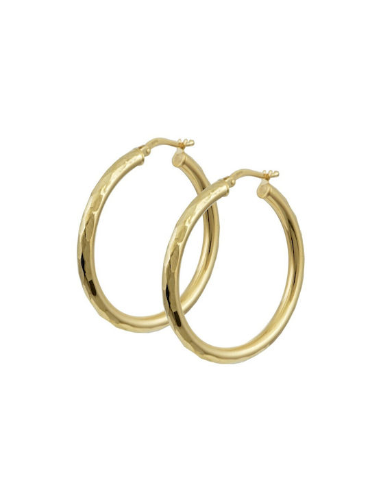 Earrings Hoops made of Gold 14K