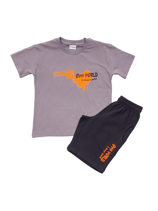 Trax Kids Set with Shorts Summer 2pcs Charcoal