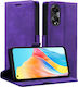 Erbord Wallet Piele artificială / Plastic / Silicon Violet (Oppo A78 4G)