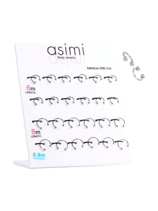 Asimi Body Piercing Σκουλαρίκι Barbell Μύτης