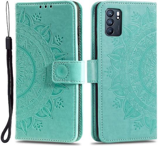 Erbord Book Synthetic Leather / Plastic / Silicone Green (Oppo Reno6)