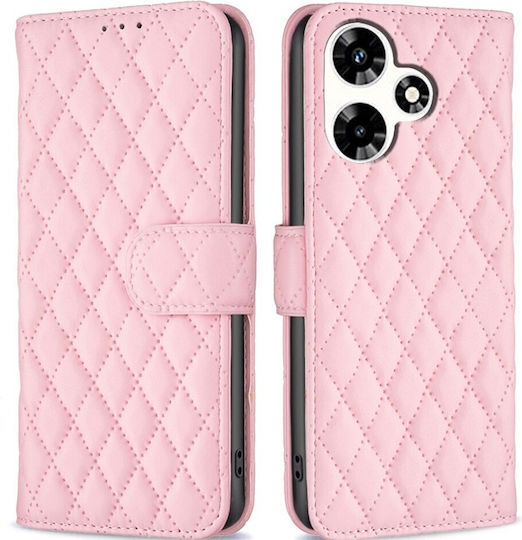 Binfen Diamond Lattice Wallet Δερματίνης Ροζ (Infinix Hot 30, BINFEN Wallet)